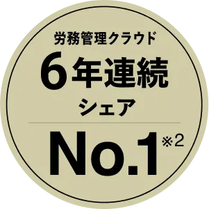 労務管理クラウド ６年連続シェアNo.1 ※2