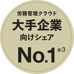 労務管理クラウド大手企業向けシェア No.1 ※3