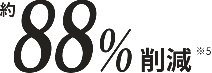約88%削減！※5